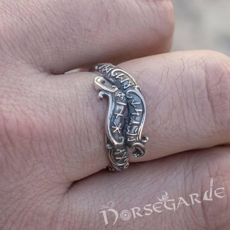 Handcrafted Seafarer's Runic Band - Sterling Silver