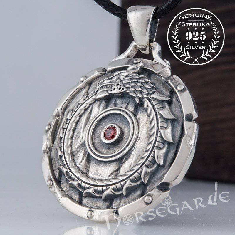 Handcrafted Serpent Shield Pendant - Sterling Silver