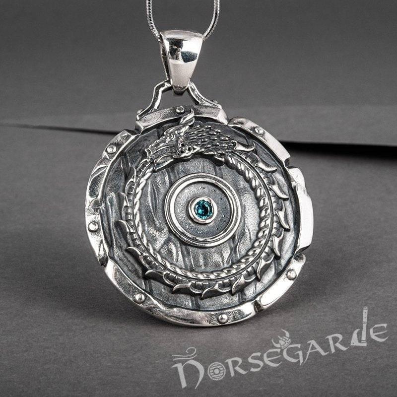 Handcrafted Serpent Shield Pendant - Sterling Silver