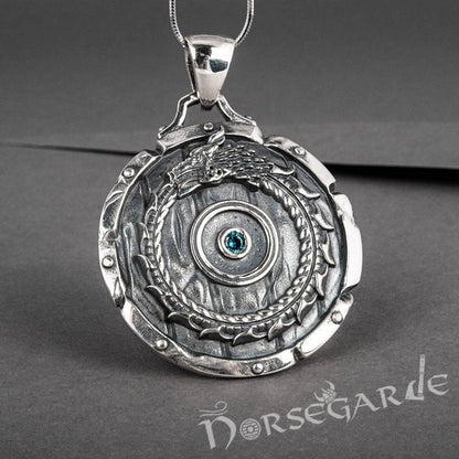 Handcrafted Serpent Shield Pendant - Sterling Silver