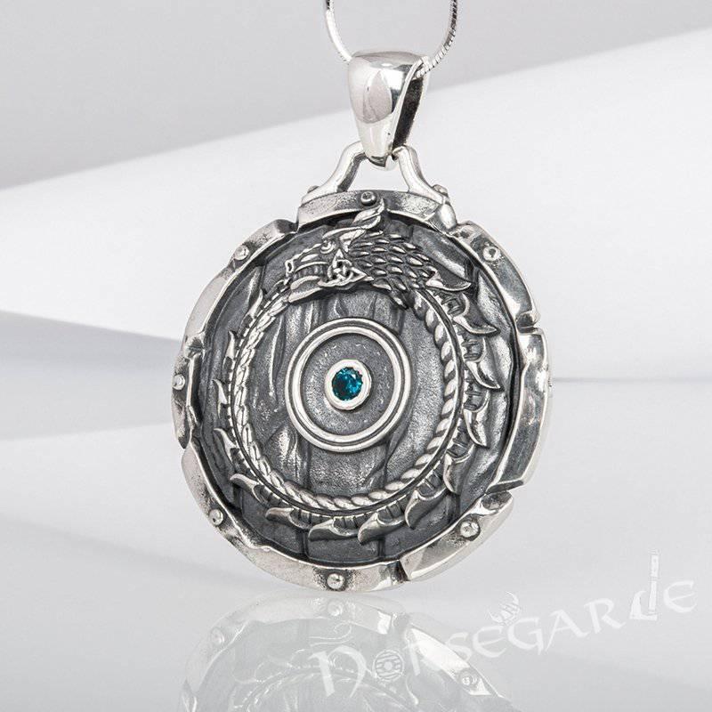 Handcrafted Serpent Shield Pendant - Sterling Silver