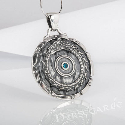 Handcrafted Serpent Shield Pendant - Sterling Silver