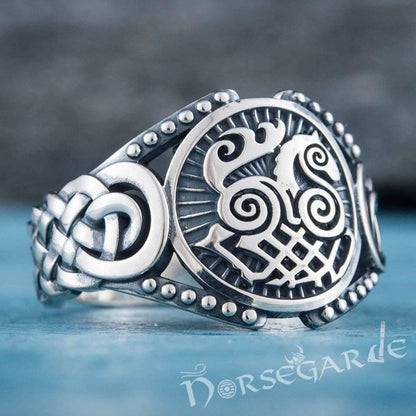 Handcrafted Sleipnir Braid Ornament Ring - Sterling Silver