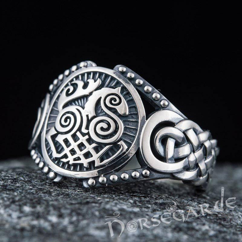 Handcrafted Sleipnir Braid Ornament Ring - Sterling Silver