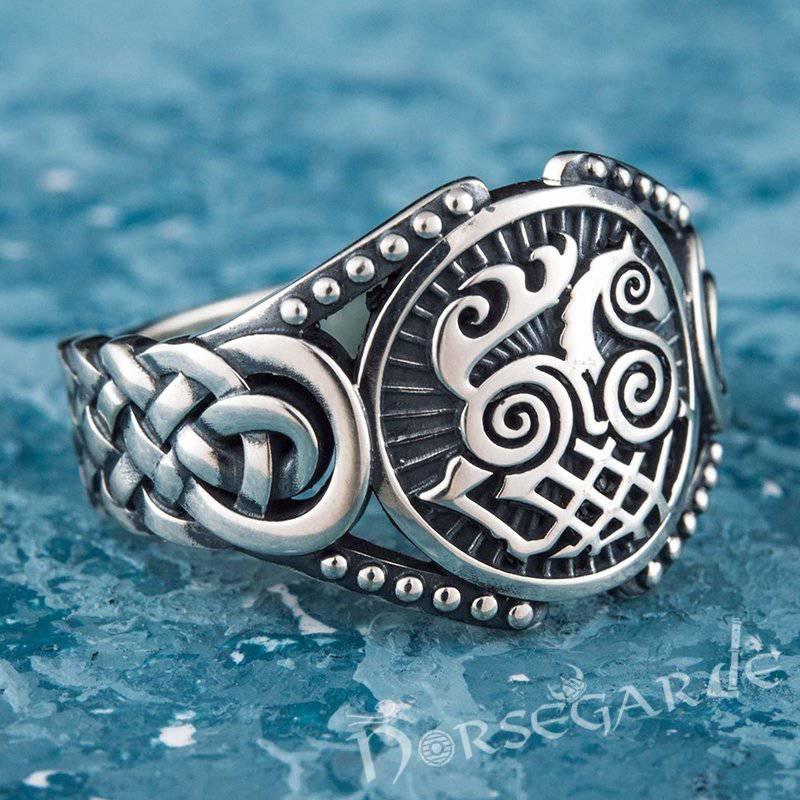 Handcrafted Sleipnir Braid Ornament Ring - Sterling Silver