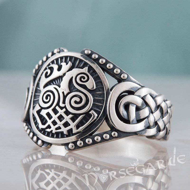 Handcrafted Sleipnir Braid Ornament Ring - Sterling Silver