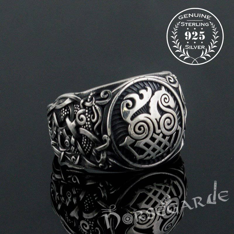 Handcrafted Sleipnir Mammen Style Ring - Sterling Silver