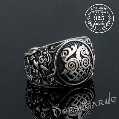 Handcrafted Sleipnir Mammen Style Ring - Sterling Silver