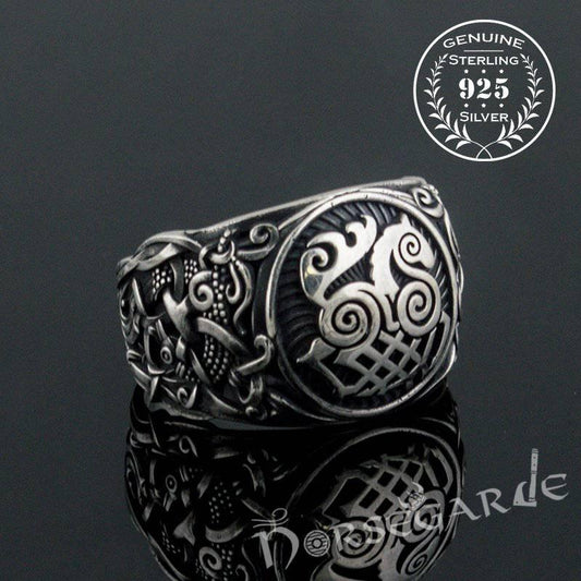 Handcrafted Sleipnir Mammen Style Ring - Sterling Silver
