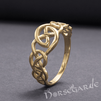 Handcrafted Small Celtic Knot Ring - Gold