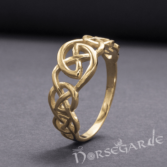 Handcrafted Small Celtic Knot Ring - Gold