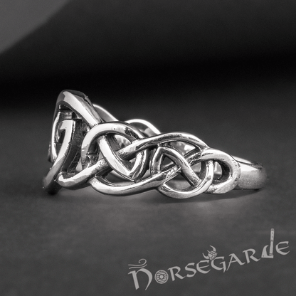 Handcrafted Small Celtic Knot Ring - Sterling Silver