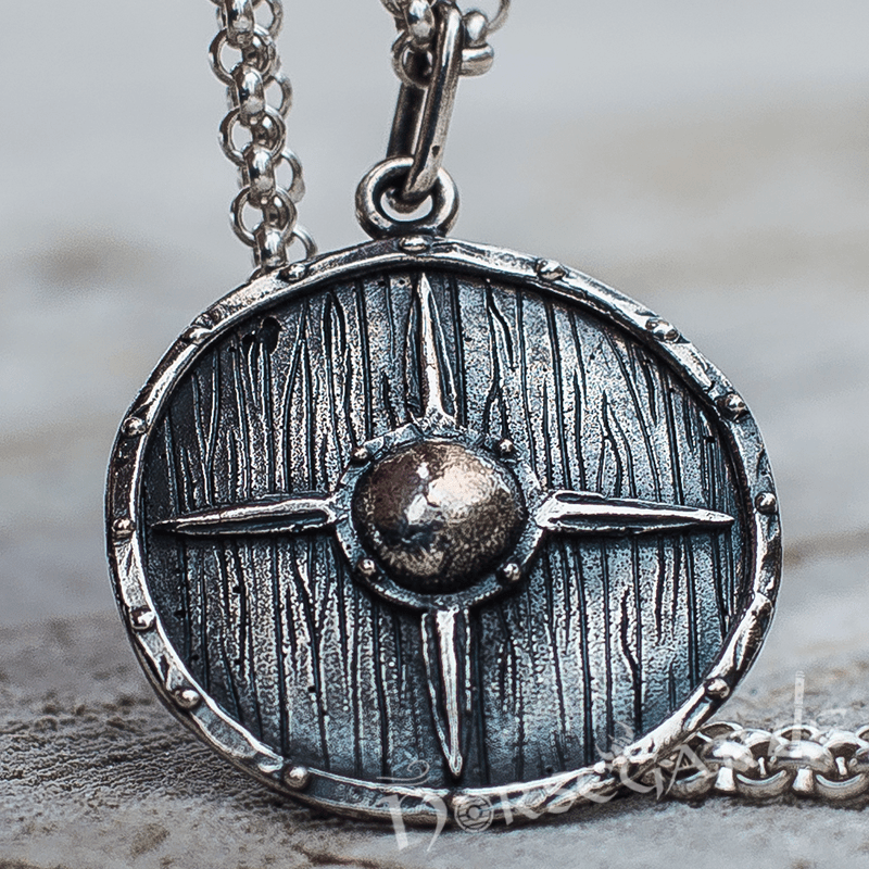 Handcrafted Star Reinforced Shield Pendant - Sterling Silver