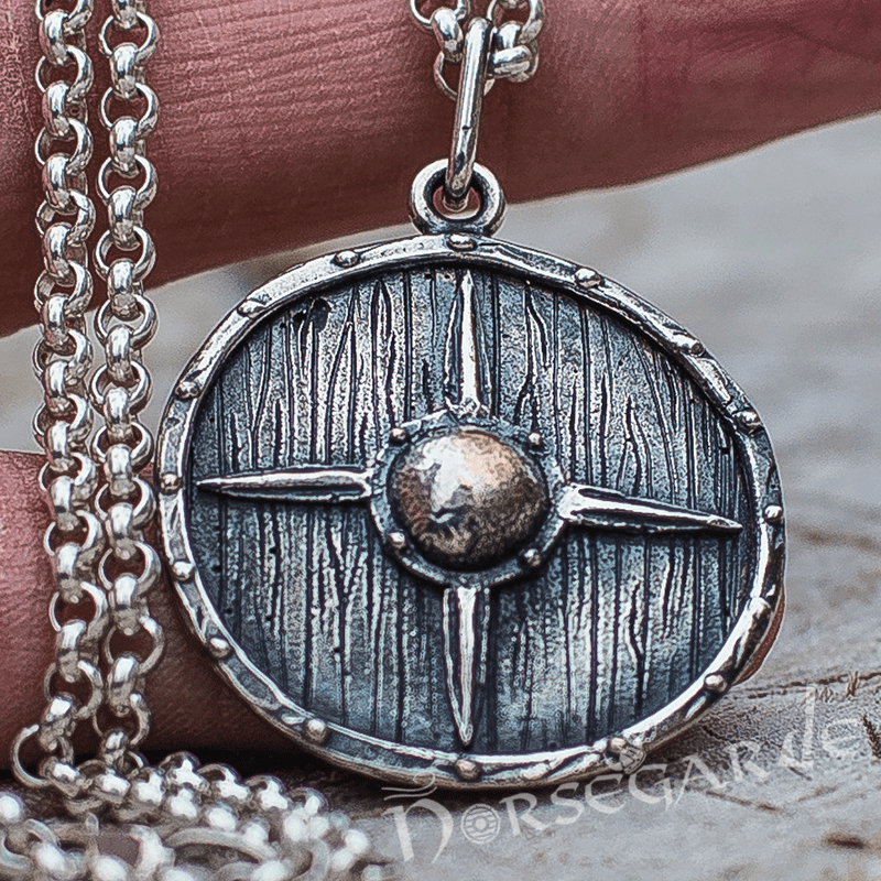 Handcrafted Star Reinforced Shield Pendant - Sterling Silver