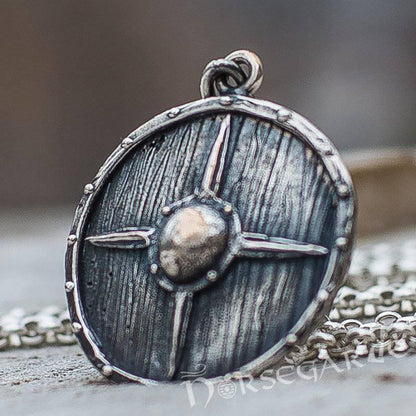 Handcrafted Star Reinforced Shield Pendant - Sterling Silver