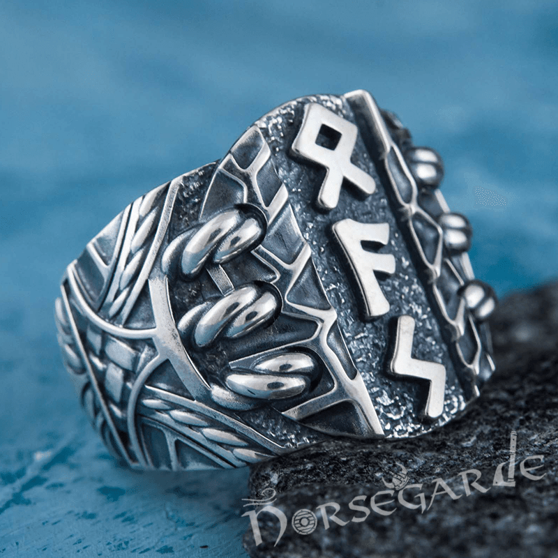Handcrafted Stoic Runes Ring - Sterling Silver