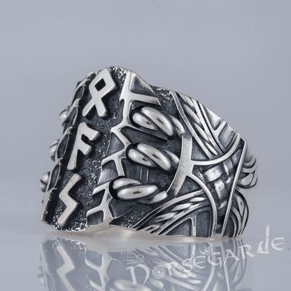 Handcrafted Stoic Runes Ring - Sterling Silver