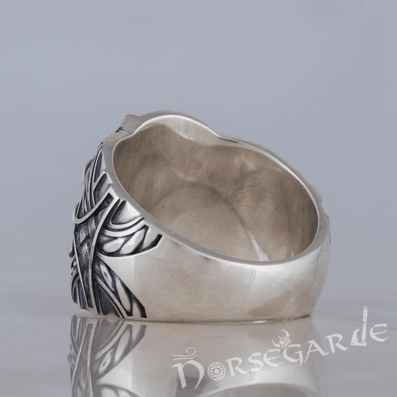 Handcrafted Stoic Runes Ring - Sterling Silver
