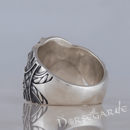 Handcrafted Stoic Runes Ring - Sterling Silver