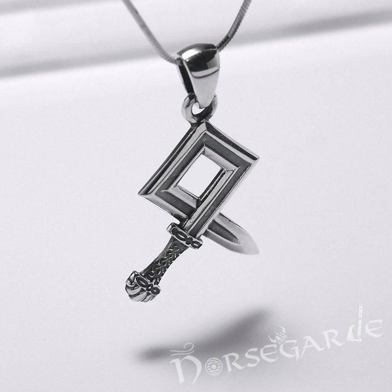 Handcrafted Sword Othala Pendant - Sterling Silver