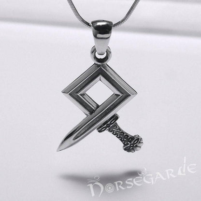 Handcrafted Sword Othala Pendant - Sterling Silver