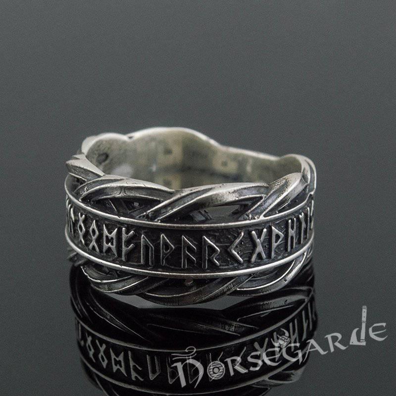Handcrafted Twisted Runic Band - Sterling Silver