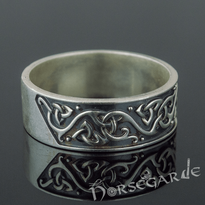 Handcrafted Urnes Inspired Decoration Band - Sterling Silver