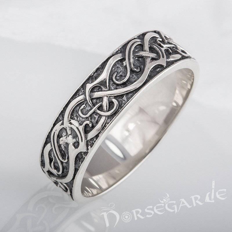 Handcrafted Urnes Ornamental Band - Sterling Silver