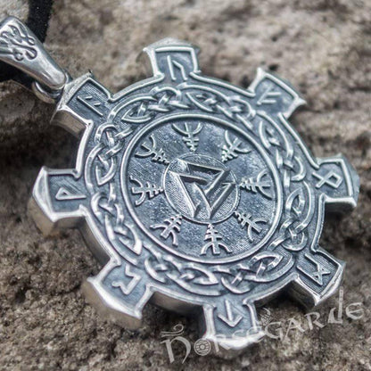 Handcrafted Valknut Compass Pendant - Sterling Silver