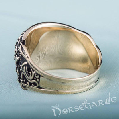 Handcrafted Valknut Mammen Style Ring - Bronze