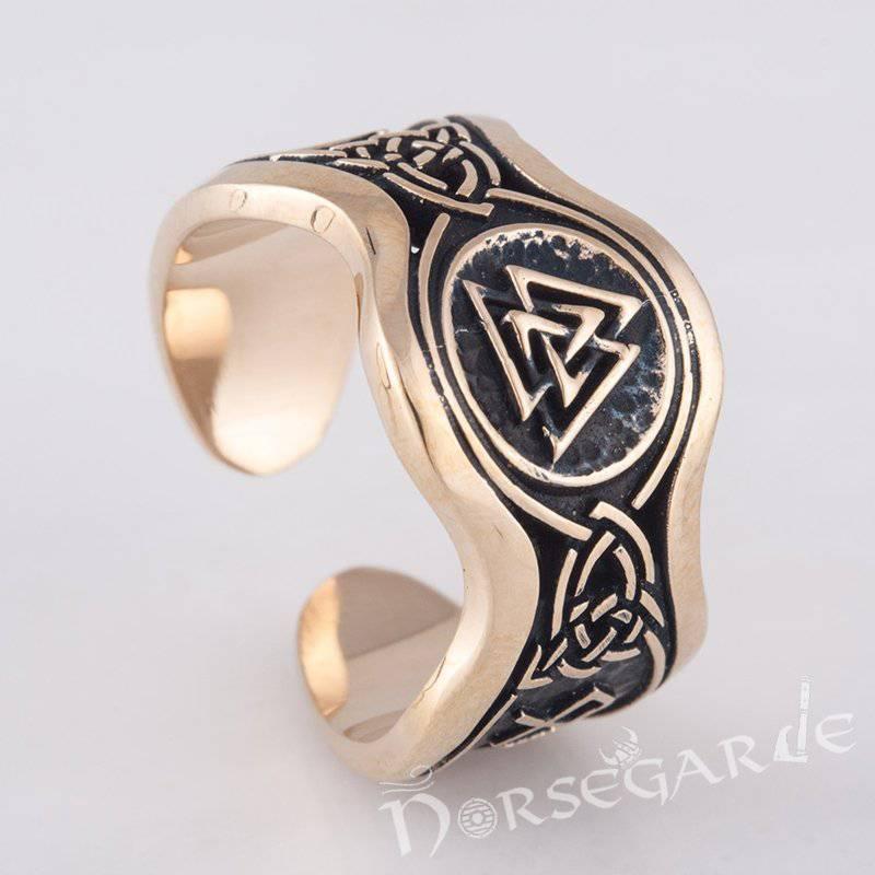 Handcrafted Valknut Ornamental Runic Band - Bronze