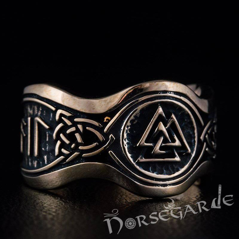 Handcrafted Valknut Ornamental Runic Band - Bronze