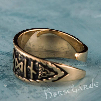 Handcrafted Valknut Runic Band - Bronze