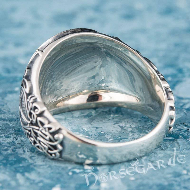 Handcrafted Valknut Viking Ornament Ring - Sterling Silver