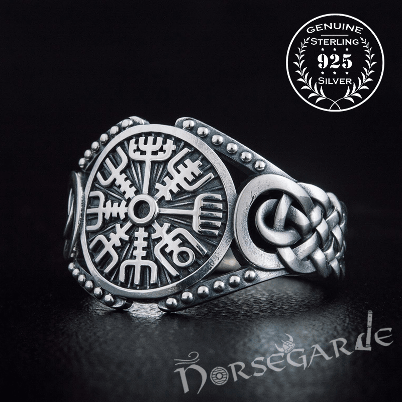 Handcrafted Vegvisir Braid Ornament Ring - Sterling Silver