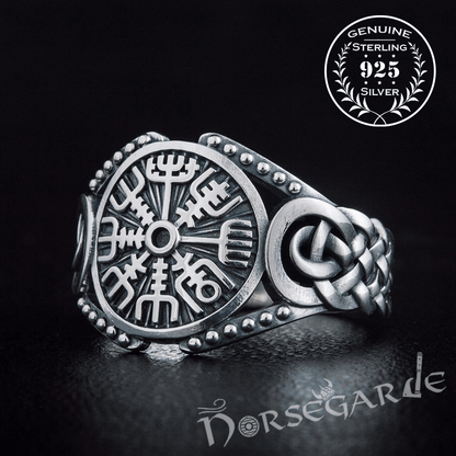 Handcrafted Vegvisir Braid Ornament Ring - Sterling Silver