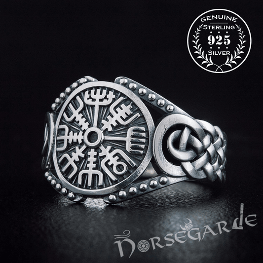 Handcrafted Vegvisir Braid Ornament Ring - Sterling Silver