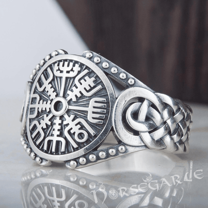 Handcrafted Vegvisir Braid Ornament Ring - Sterling Silver