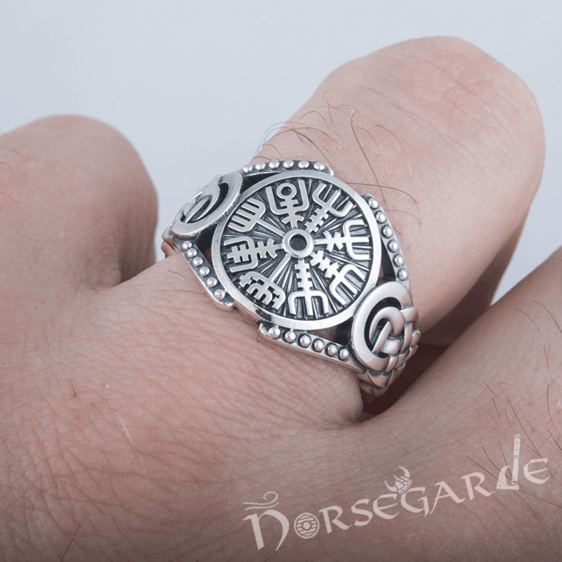 Handcrafted Vegvisir Braid Ornament Ring - Sterling Silver