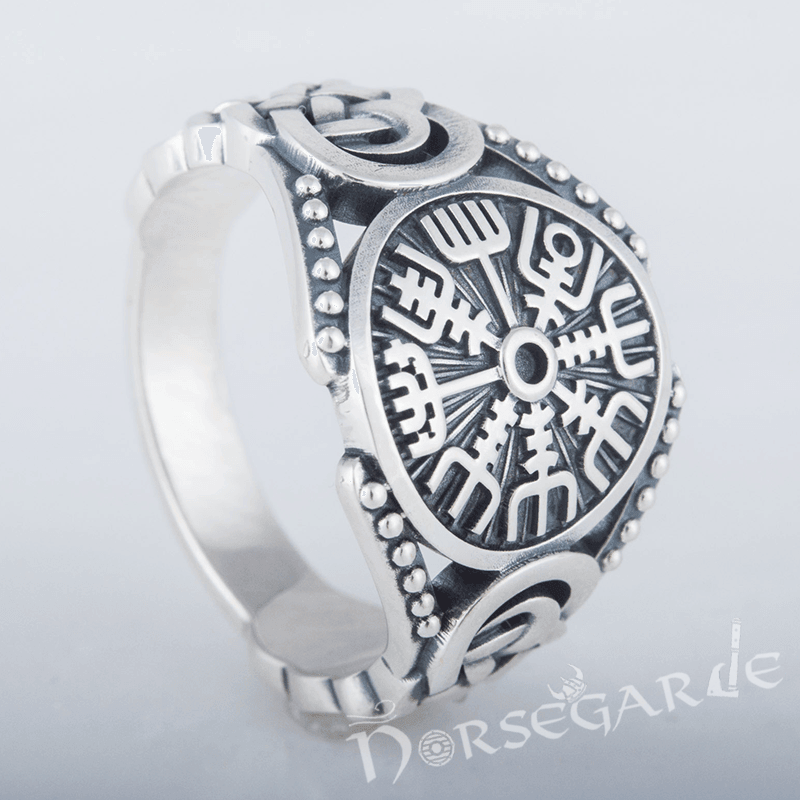 Handcrafted Vegvisir Braid Ornament Ring - Sterling Silver