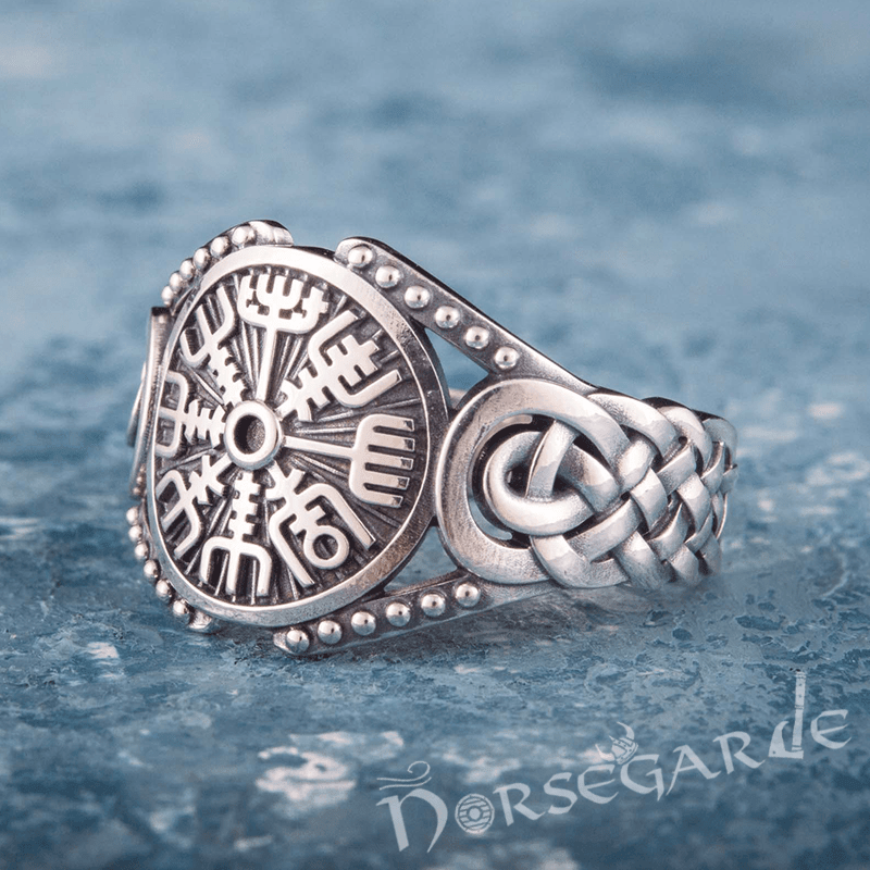 Handcrafted Vegvisir Braid Ornament Ring - Sterling Silver