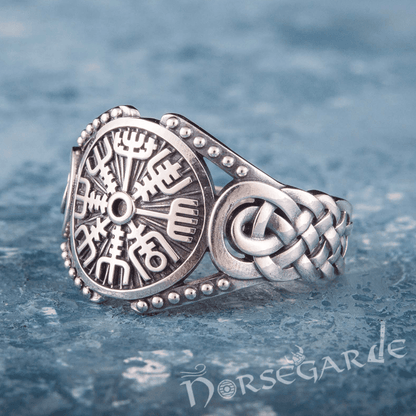 Handcrafted Vegvisir Braid Ornament Ring - Sterling Silver