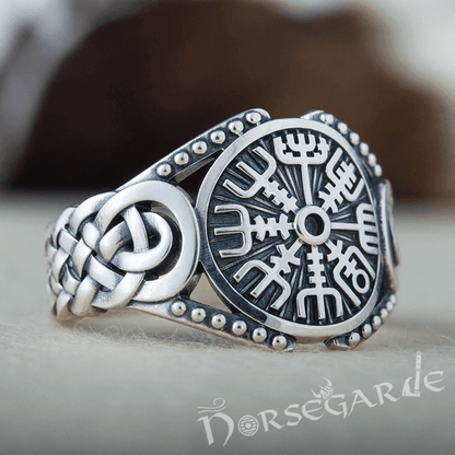 Handcrafted Vegvisir Braid Ornament Ring - Sterling Silver