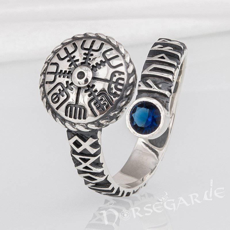 Handcrafted Vegvisir Ouroboros Band - Sterling Silver