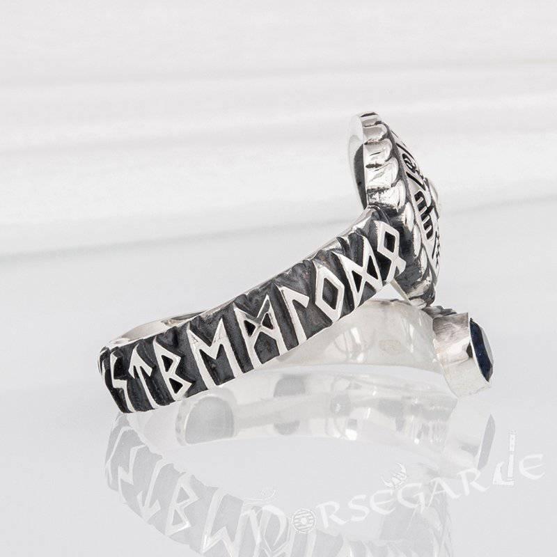 Handcrafted Vegvisir Ouroboros Band - Sterling Silver
