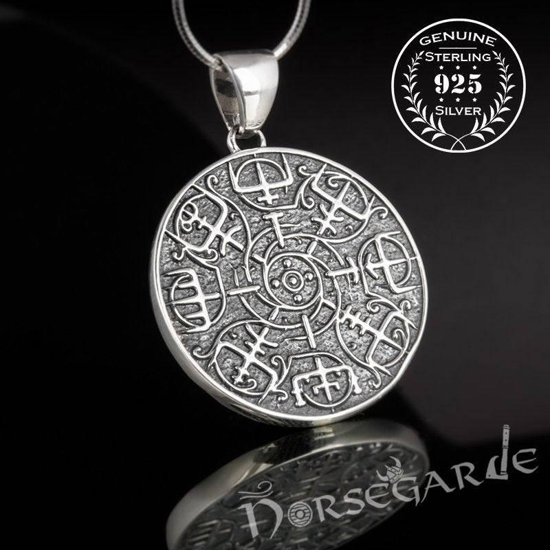 Handcrafted Vegvisir Rune Amulet - Sterling Silver