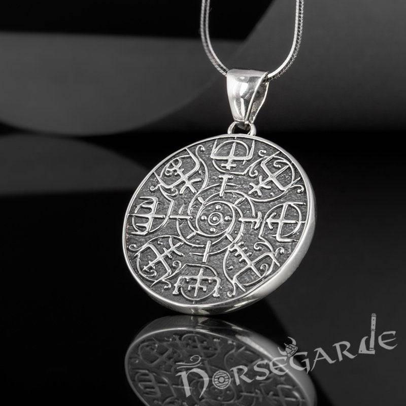 Handcrafted Vegvisir Rune Amulet - Sterling Silver