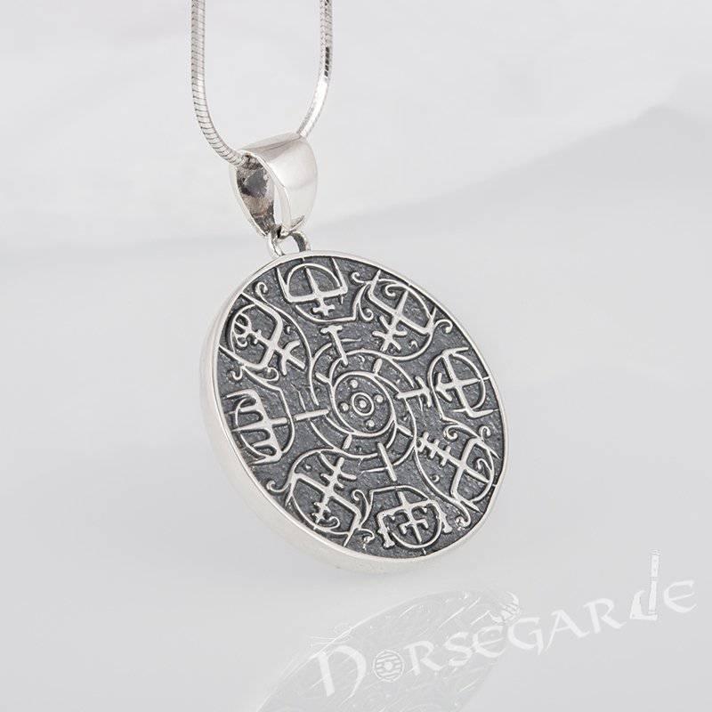 Handcrafted Vegvisir Rune Amulet - Sterling Silver