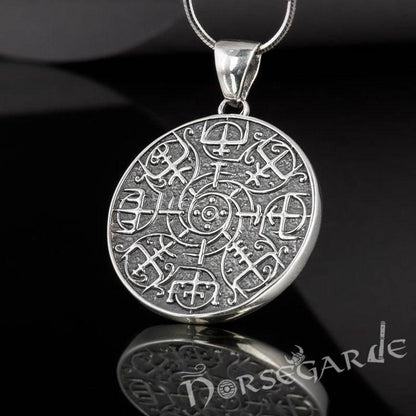 Handcrafted Vegvisir Rune Amulet - Sterling Silver