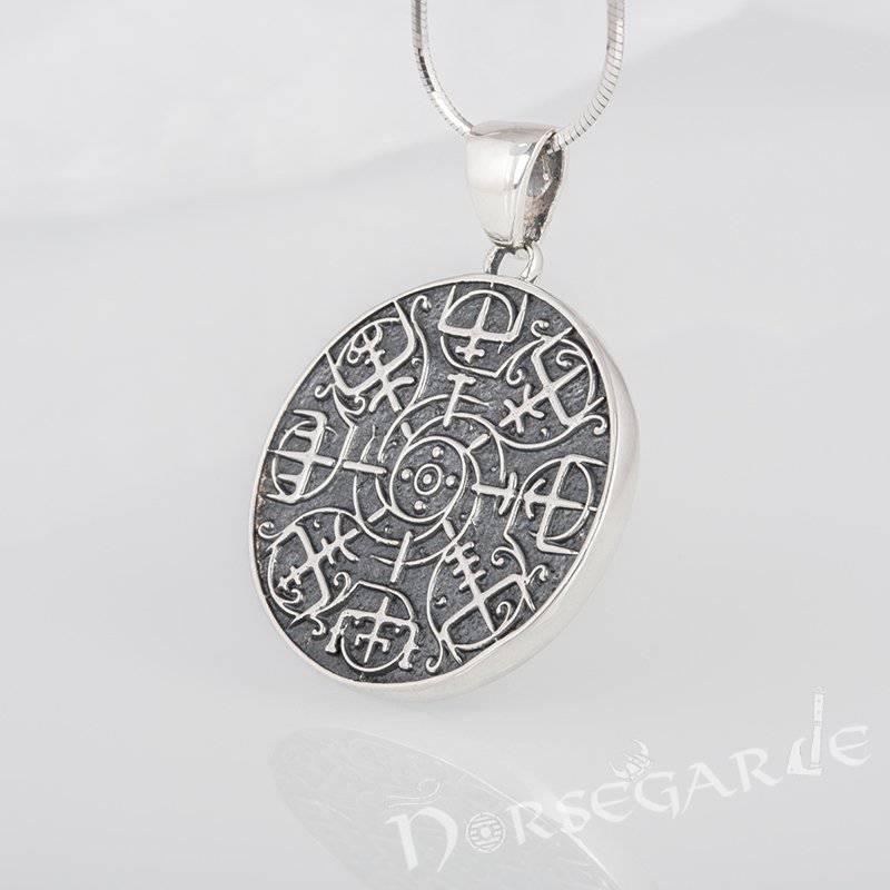 Handcrafted Vegvisir Rune Amulet - Sterling Silver